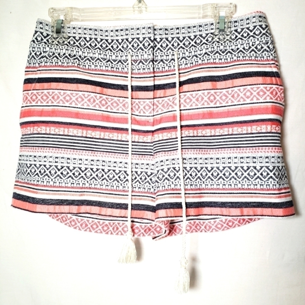 Ann Taylor LOFT Pink Multicolored Tie Up Shorts Sz 2